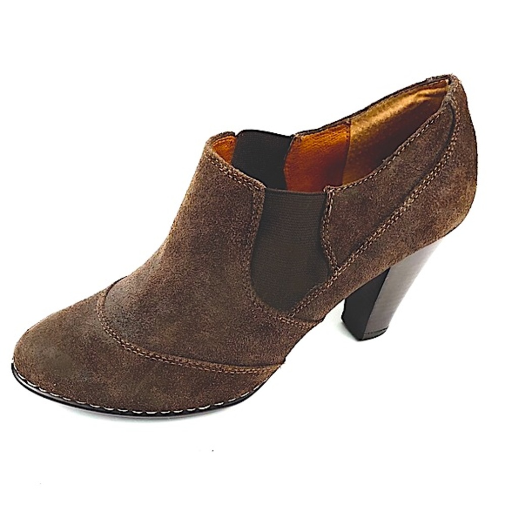 Sofft Womens Brown Leather Bootie Heels Size 10M